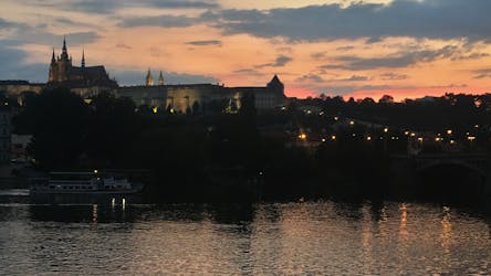 Prague night walking tour and Vltava river cruise